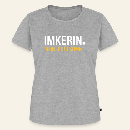 IMKERIN Dot Büro T-Shirt in Grau – Vorderseite