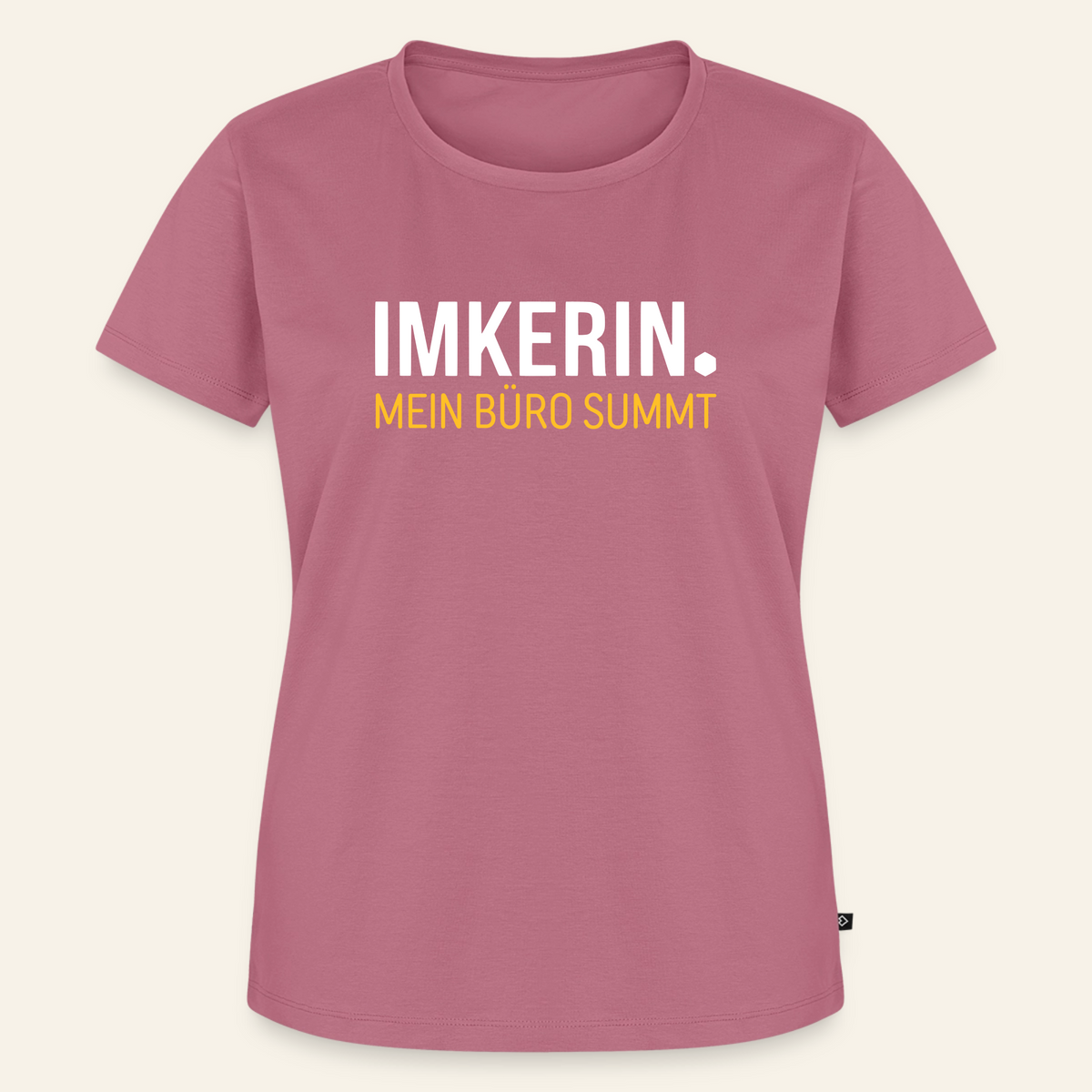 IMKERIN Dot Büro T-Shirt in Mauve – Vorderseite
