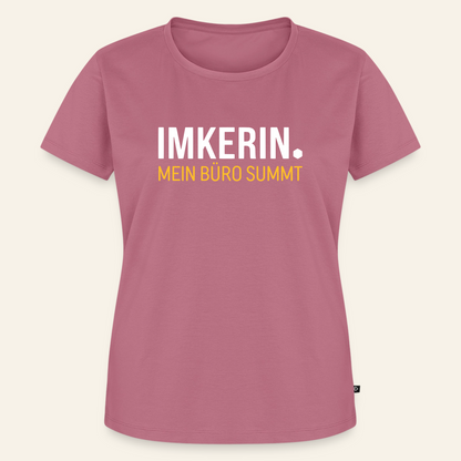 IMKERIN Dot Büro T-Shirt in Mauve – Vorderseite