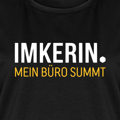 IMKERIN Dot Büro T-Shirt in Schwarz – Druck im Detail