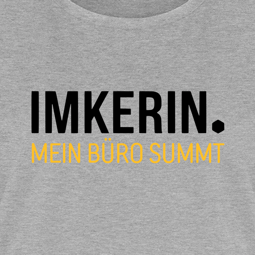 IMKERIN Dot Büro T-Shirt in Grau – Druck im Detail
