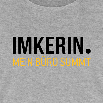 IMKERIN Dot Büro T-Shirt in Grau – Druck im Detail