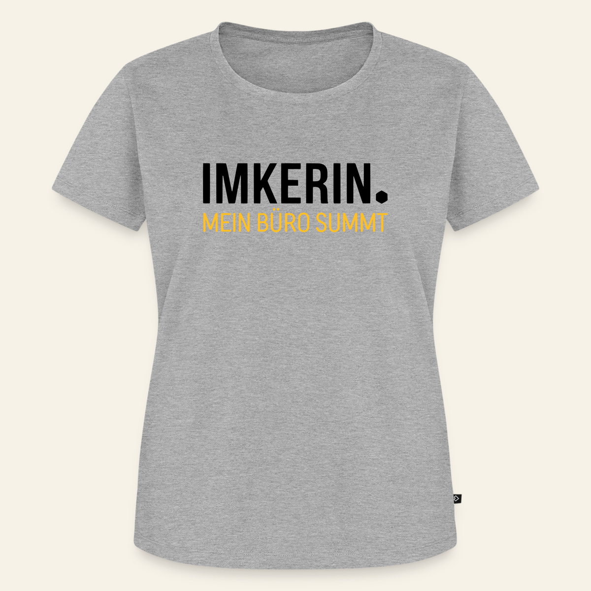 IMKERIN Dot Büro T-Shirt in Grau – Vorderseite