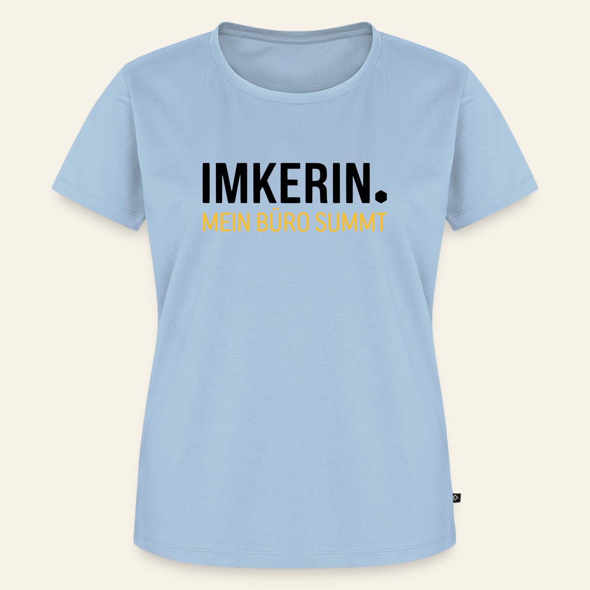 IMKERIN Dot Büro T-Shirt in Hellblau – Vorderseite