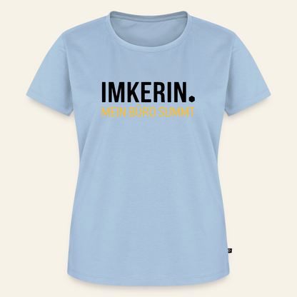IMKERIN Dot Büro T-Shirt in Hellblau – Vorderseite