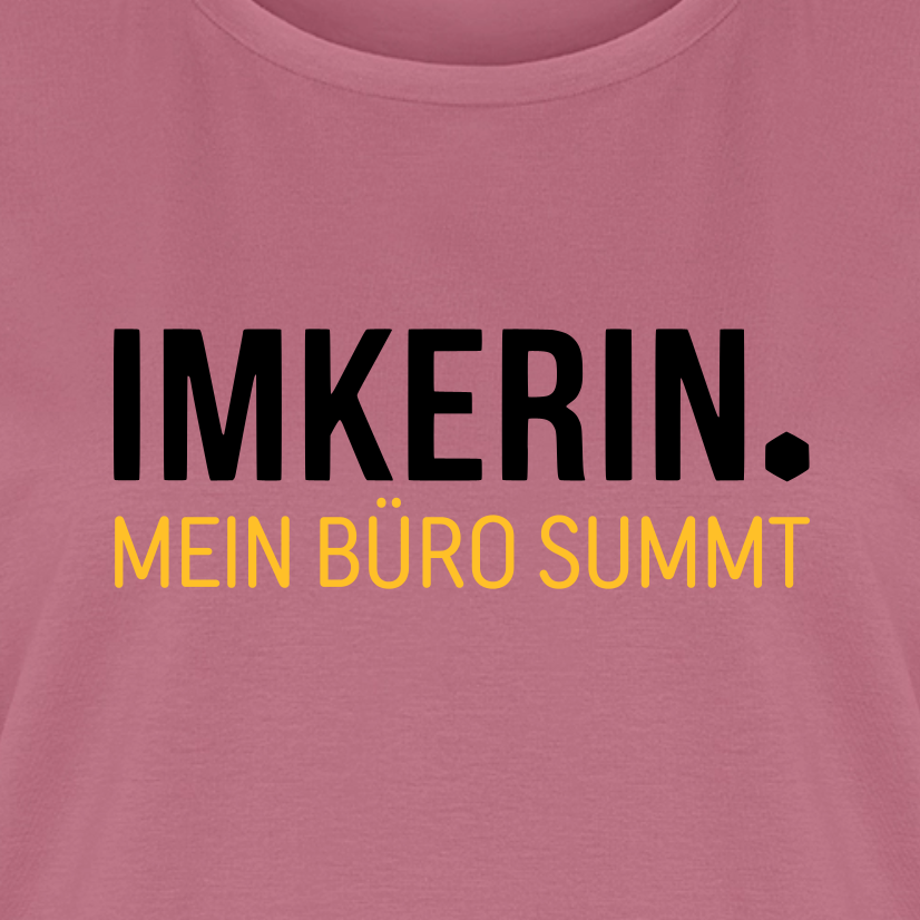 IMKERIN Dot Büro T-Shirt in Mauve – Druck im Detail