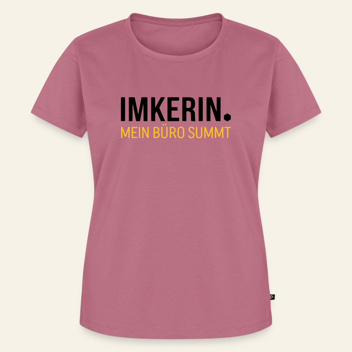 IMKERIN Dot Büro T-Shirt in Mauve – Vorderseite