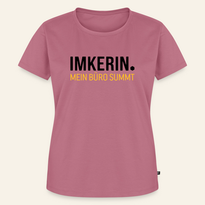 IMKERIN Dot Büro T-Shirt in Mauve – Vorderseite