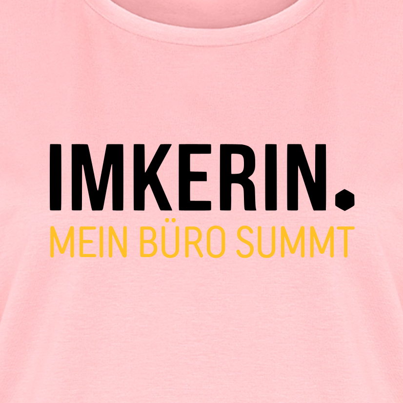 IMKERIN Dot Büro T-Shirt in Rosé – Druck im Detail