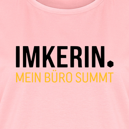 IMKERIN Dot Büro T-Shirt in Rosé – Druck im Detail