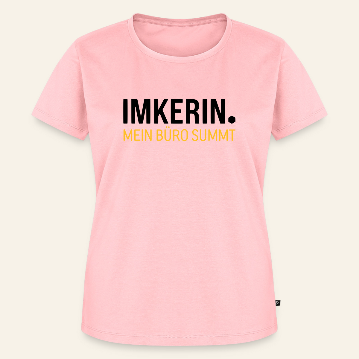 IMKERIN Dot Büro T-Shirt in Rosé – Vorderseite