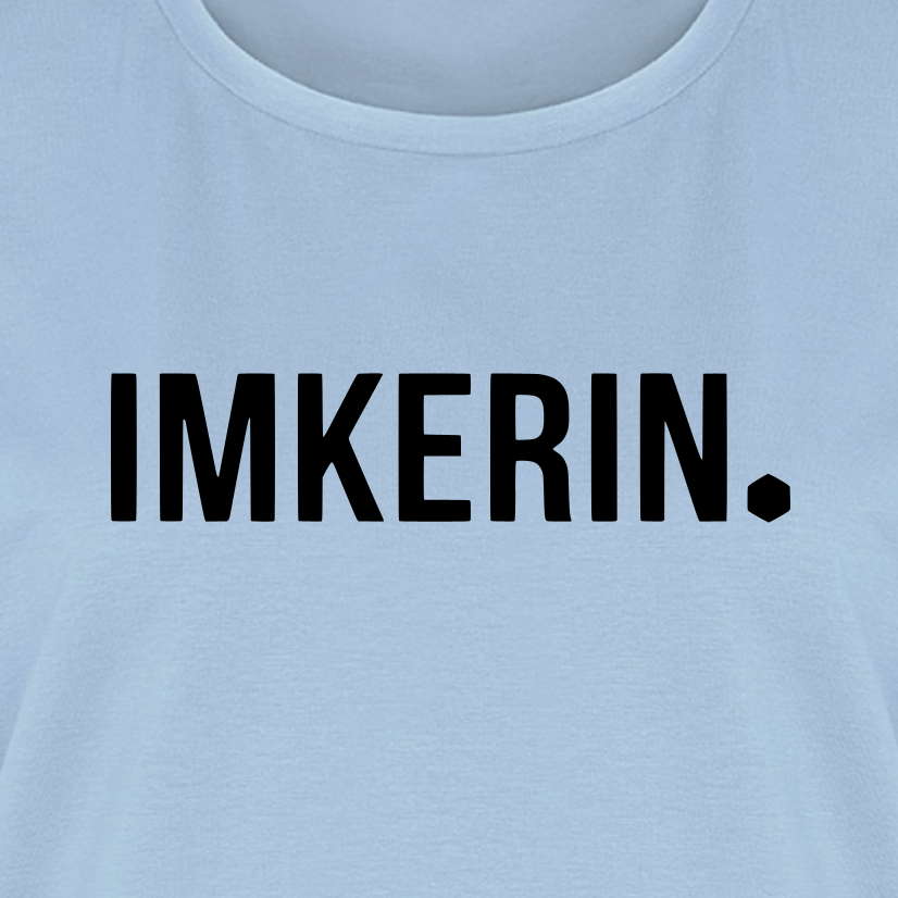 IMKERIN Dot Stark T-Shirt in Hellblau – Druck im Detail