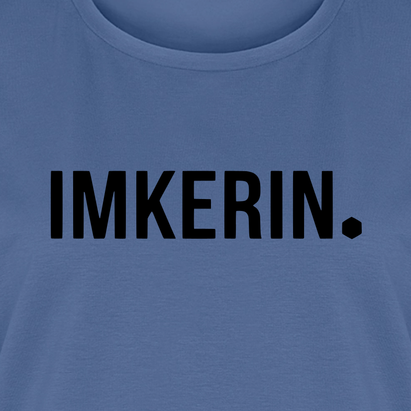 IMKERIN Dot Stark T-Shirt in Steinblau – Druck im Detail