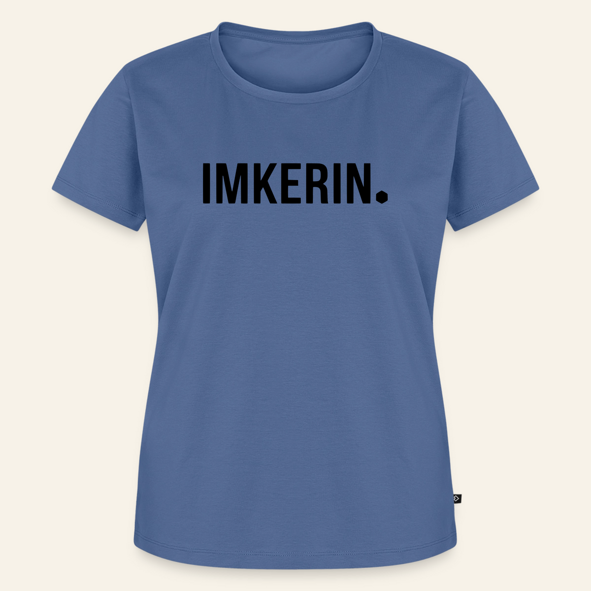 IMKERIN Dot Stark T-Shirt in Steinblau – Vorderseite