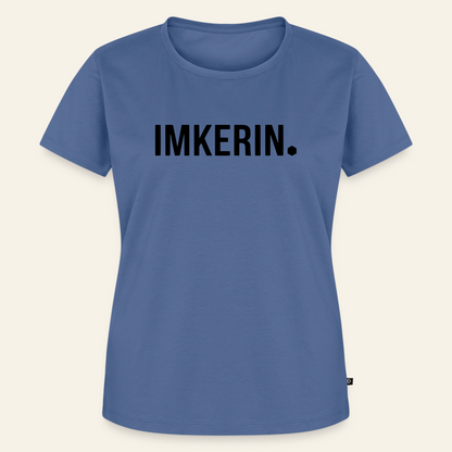 IMKERIN Dot Stark T-Shirt in Steinblau – Vorderseite