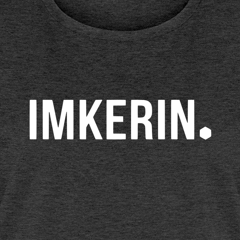 IMKERIN Dot Stark T-Shirt in Anthrazit – Druck im Detail