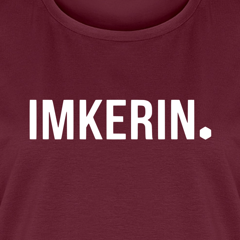 IMKERIN Dot Stark T-Shirt in Bordeaux – Druck im Detail
