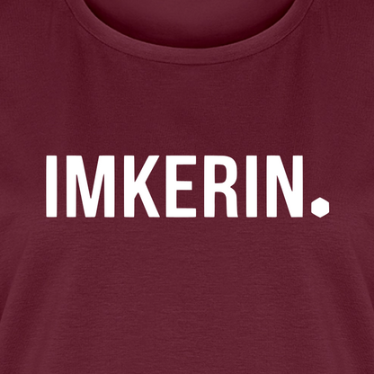 IMKERIN Dot Stark T-Shirt in Bordeaux – Druck im Detail
