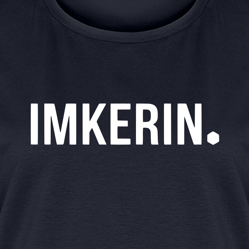IMKERIN Dot Stark T-Shirt in Dunkelblau – Druck im Detail