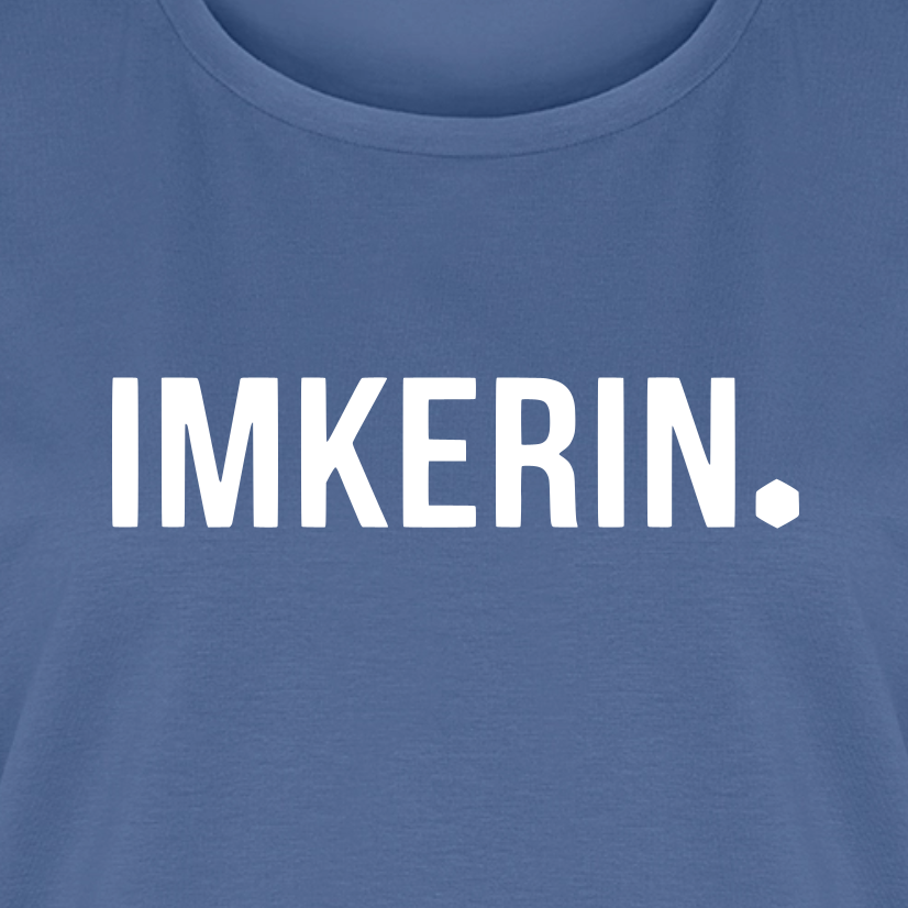 IMKERIN Dot Stark T-Shirt in Steinblau – Druck im Detail