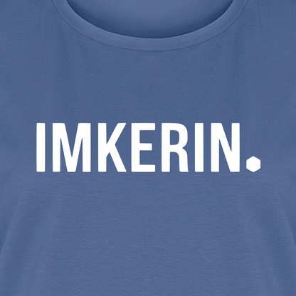 IMKERIN Dot Stark T-Shirt in Steinblau – Druck im Detail