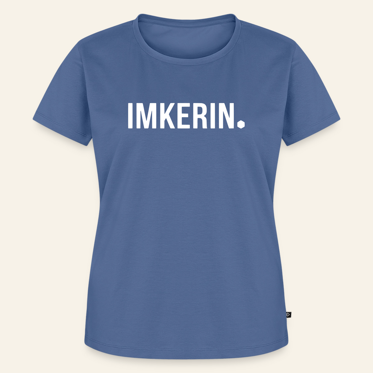 IMKERIN Dot Stark T-Shirt in Steinblau – Vorderseite