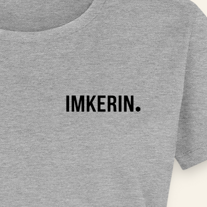 IMKERIN Dot Fein T-Shirt in Grau – Druck im Detail