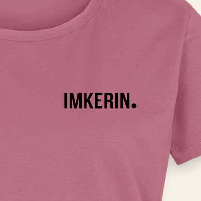 IMKERIN Dot Fein T-Shirt in Mauve – Druck im Detail