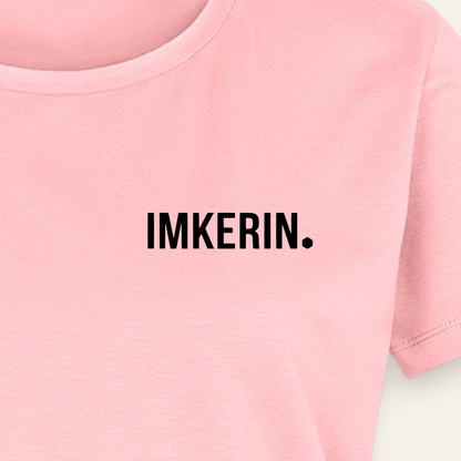 IMKERIN Dot Fein T-Shirt in Rosé – Druck im Detail