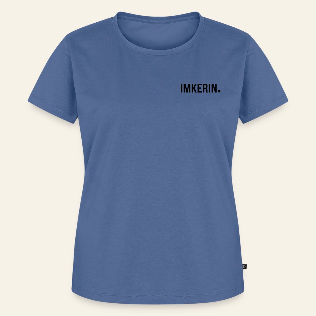 IMKERIN Dot Fein T-Shirt in Steinblau – Vorderseite