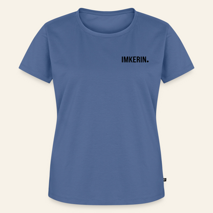 IMKERIN Dot Fein T-Shirt in Steinblau – Vorderseite