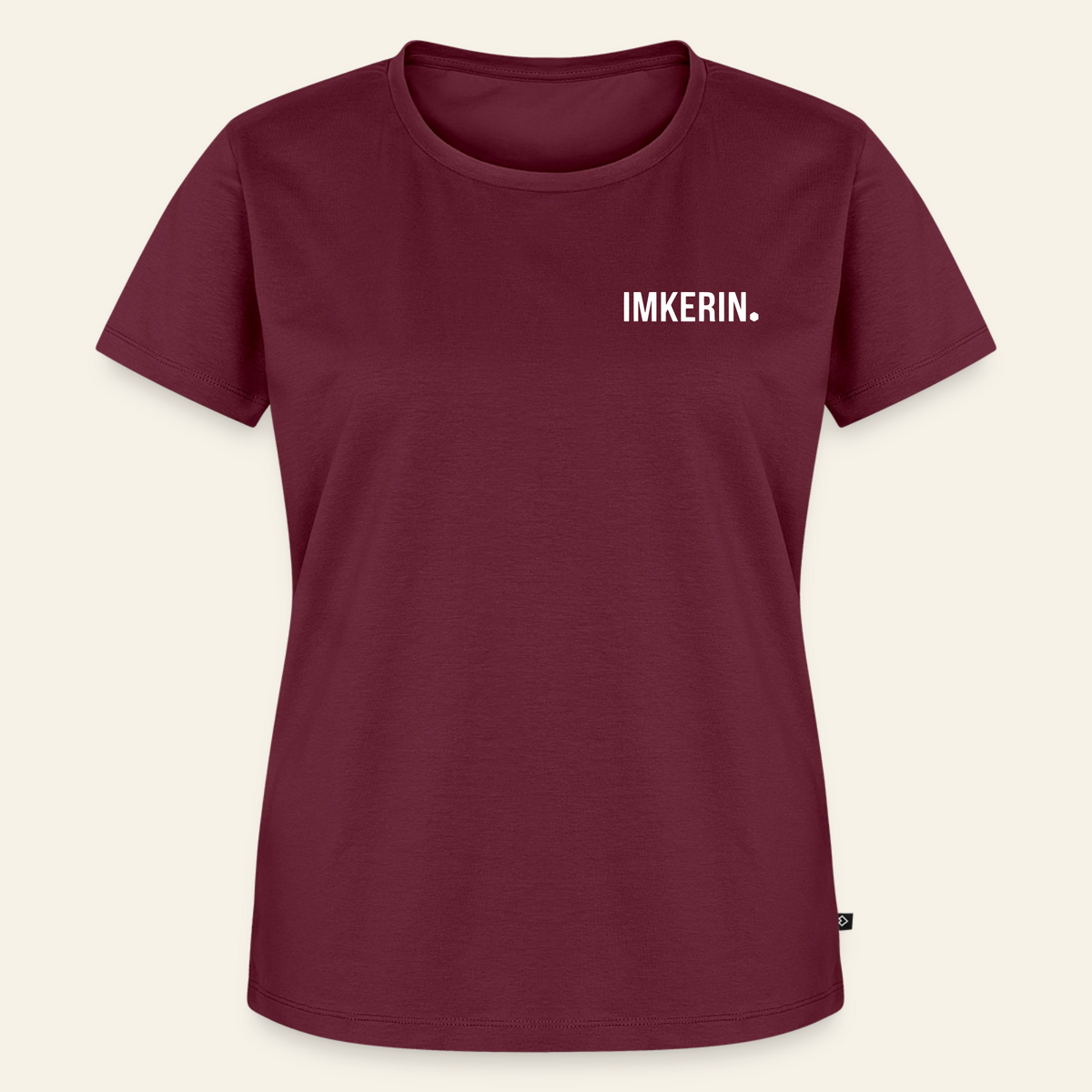 IMKERIN Dot Fein T-Shirt in Bordeaux – Vorderseite
