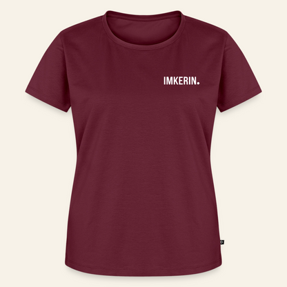 IMKERIN Dot Fein T-Shirt in Bordeaux – Vorderseite