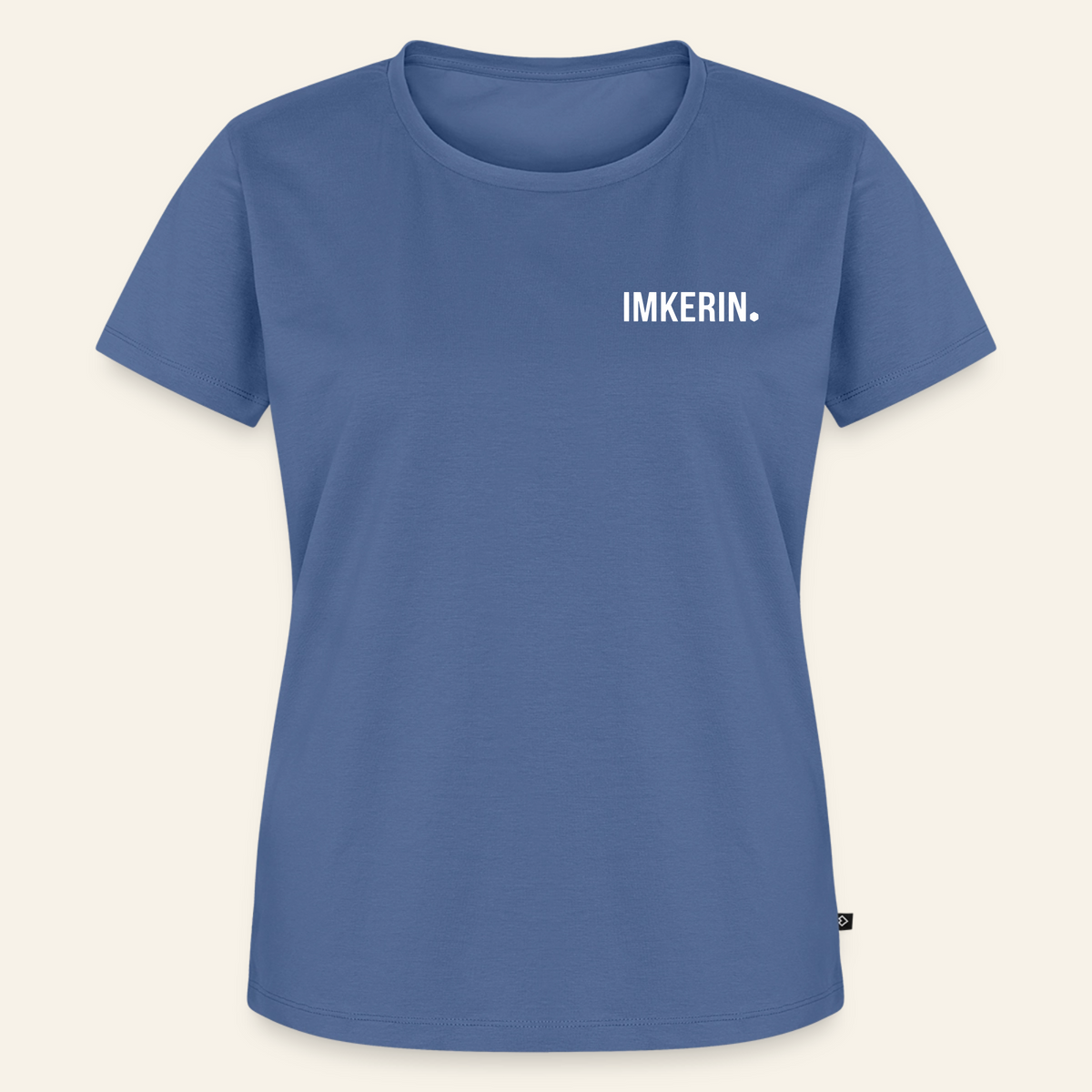 IMKERIN Dot Fein T-Shirt in Steinblau – Vorderseite
