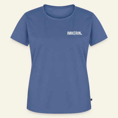 IMKERIN Dot Fein T-Shirt in Steinblau – Vorderseite