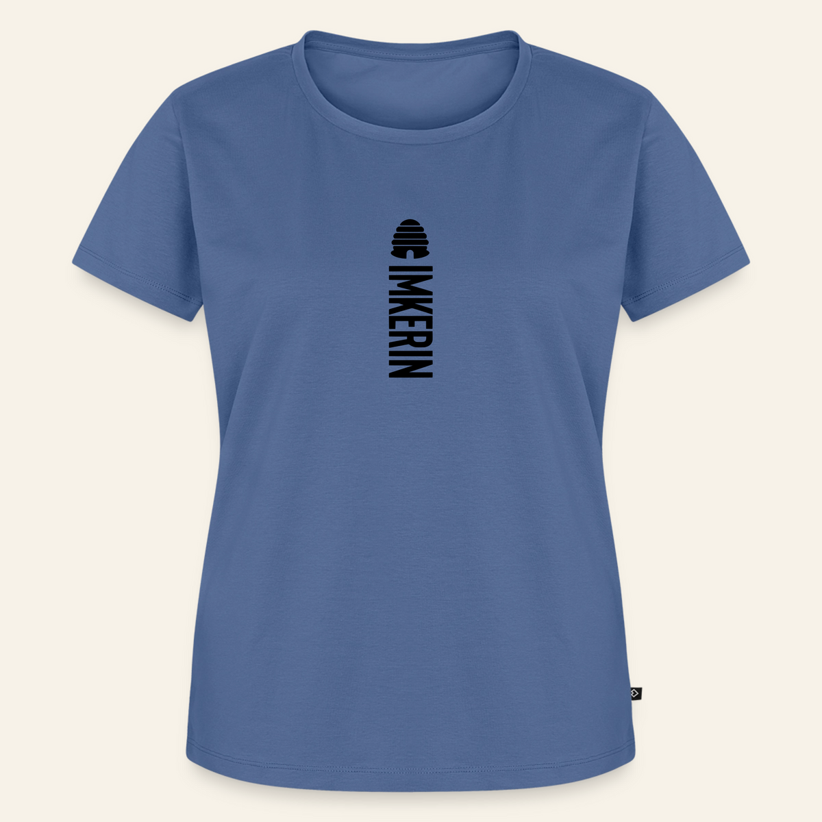 IMKERIN Hive Alpha T-Shirt in Steinblau – Vorderseite