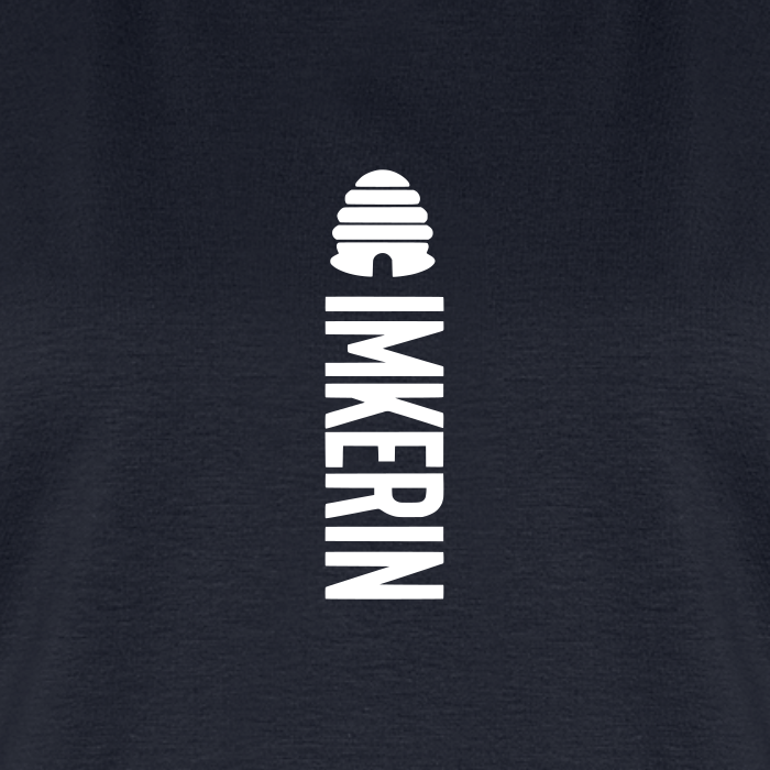 IMKERIN Hive Alpha T-Shirt in Dunkelblau – Druck im Detail
