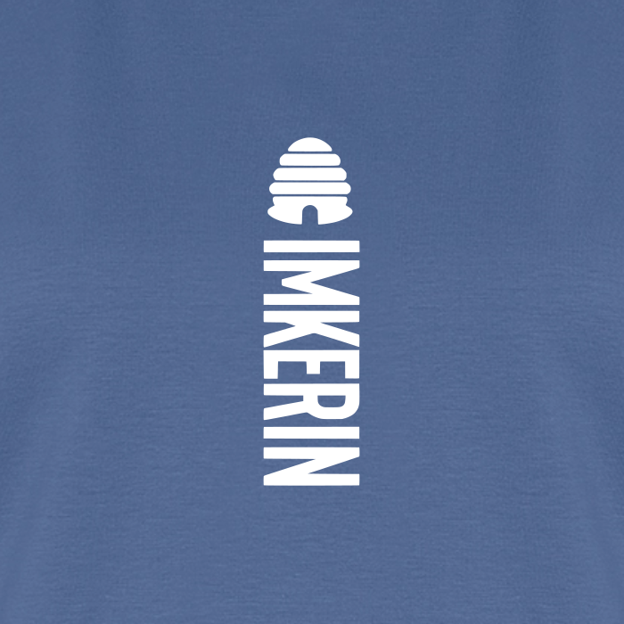 IMKERIN Hive Alpha T-Shirt in Steinblau – Druck im Detail