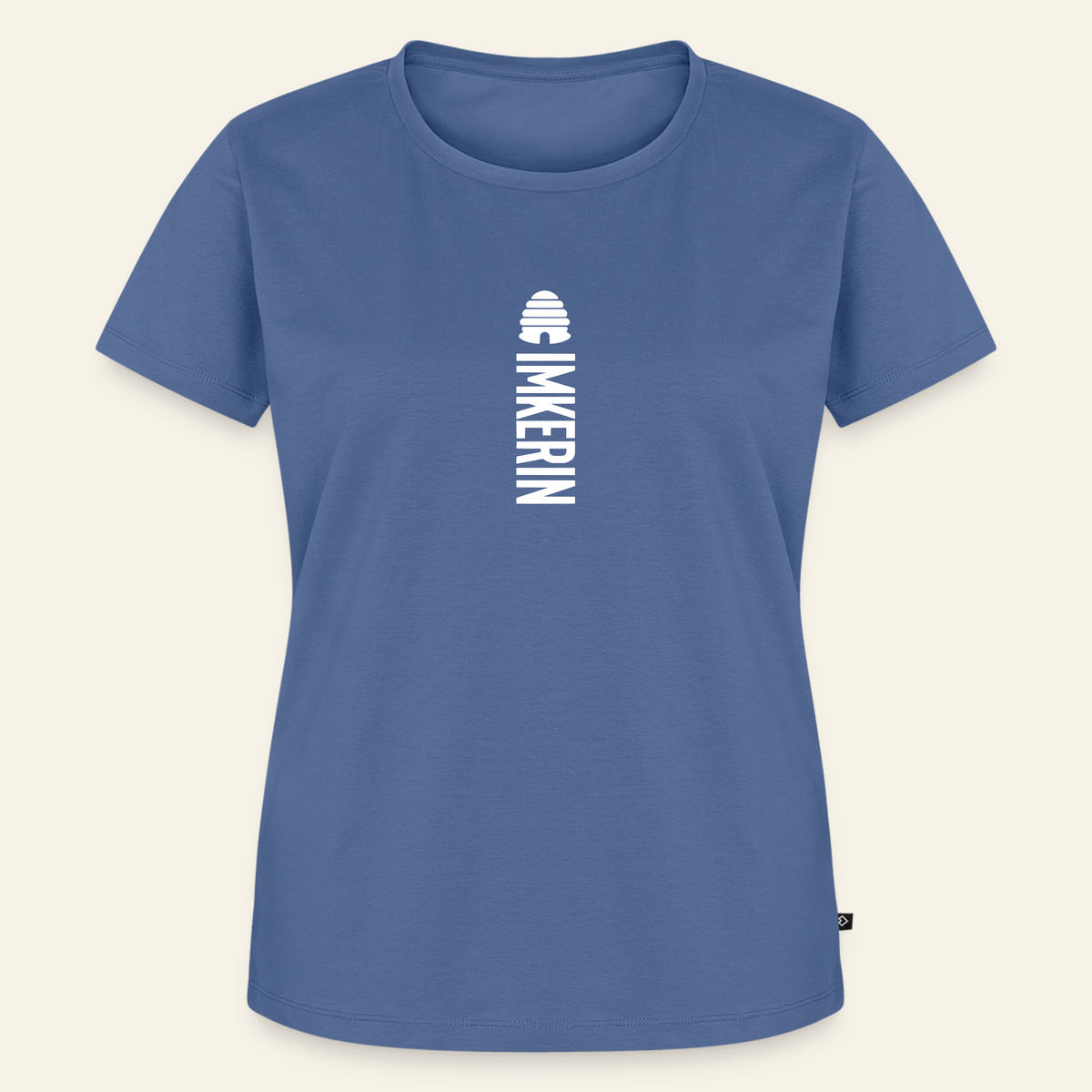 IMKERIN Hive Alpha T-Shirt in Steinblau – Vorderseite