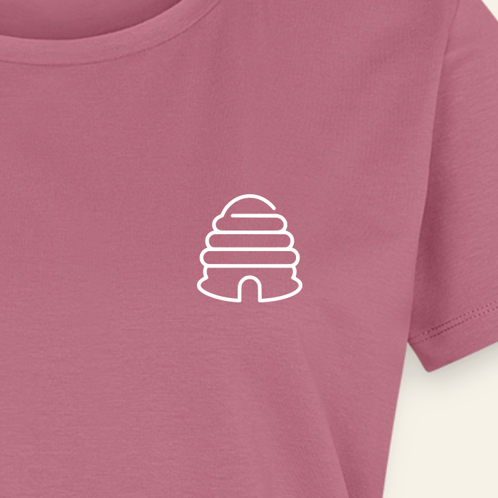 IMKERIN Hive Bravo T-Shirt in Mauve – Druck im Detail
