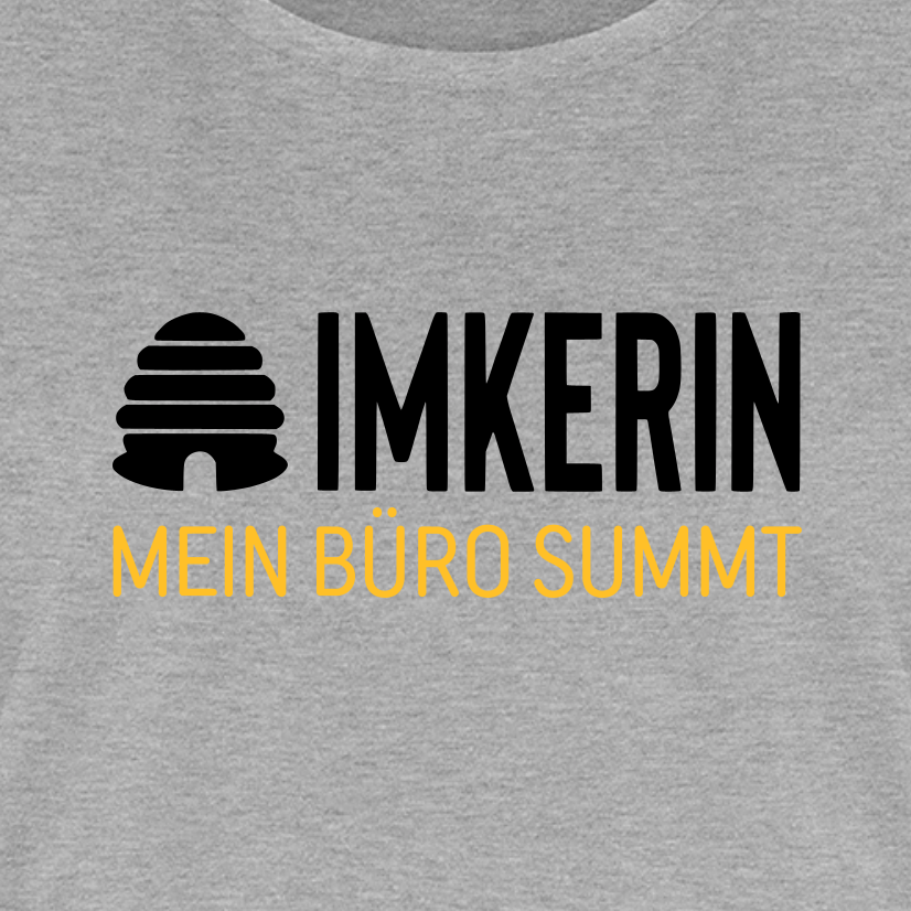 IMKERIN Hive Büro T-Shirt in Grau – Druck im Detail