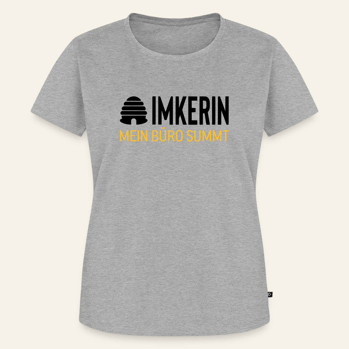 IMKERIN Hive Büro T-Shirt in Grau – Vorderseite