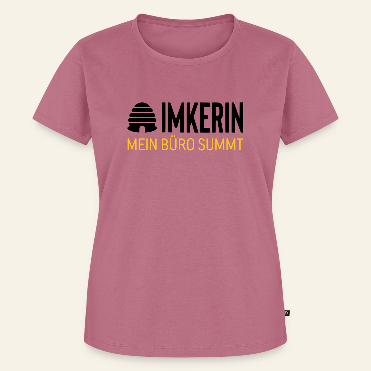 IMKERIN Hive Büro T-Shirt in Mauve – Vorderseite