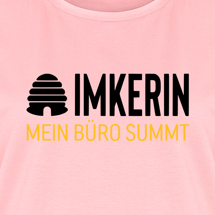 IMKERIN Hive Büro T-Shirt in Rosé – Druck im Detail