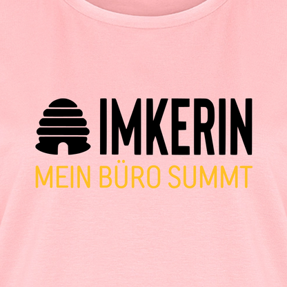 IMKERIN Hive Büro T-Shirt in Rosé – Druck im Detail