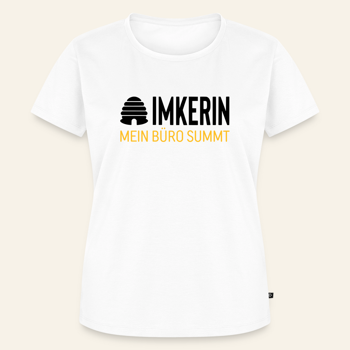 IMKERIN Hive Büro T-Shirt in Weiß – Vorderseite