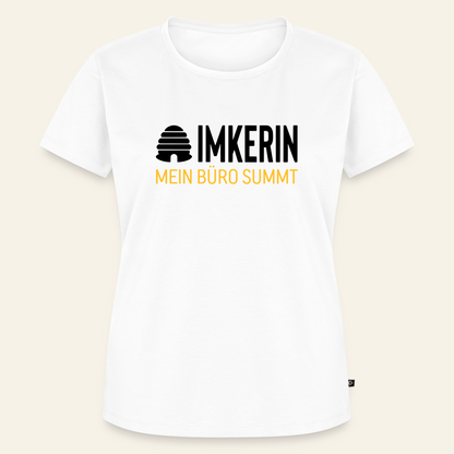 IMKERIN Hive Büro T-Shirt in Weiß – Vorderseite