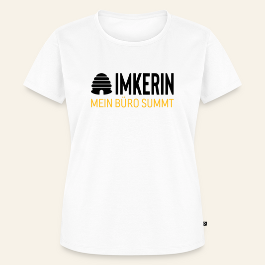 IMKERIN Hive Büro T-Shirt in Weiß – Vorderseite