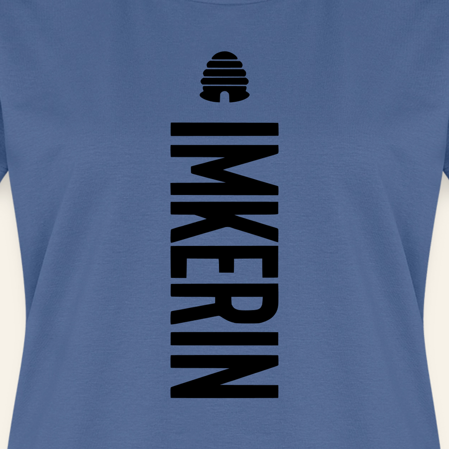 IMKERIN Hive Charlie T-Shirt in Steinblau – Druck im Detail