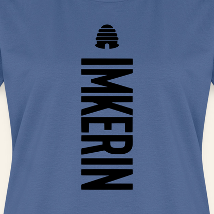 IMKERIN Hive Charlie T-Shirt in Steinblau – Druck im Detail